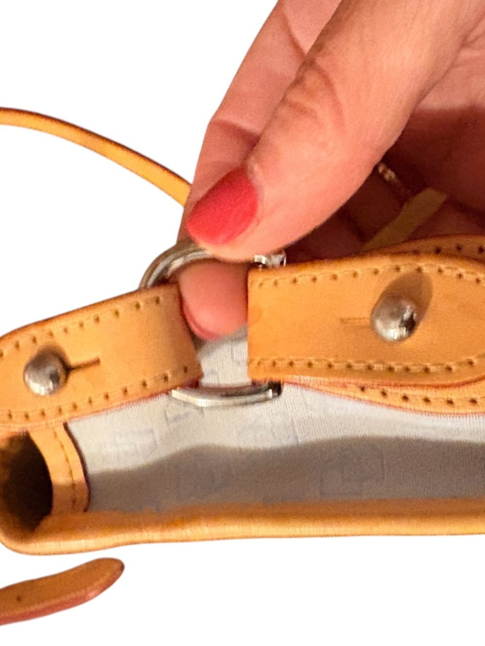 Dooney & Bourke Leather and Canvas Crossbody Signature Logo Bag Vintage Beige - Picture 10 of 12